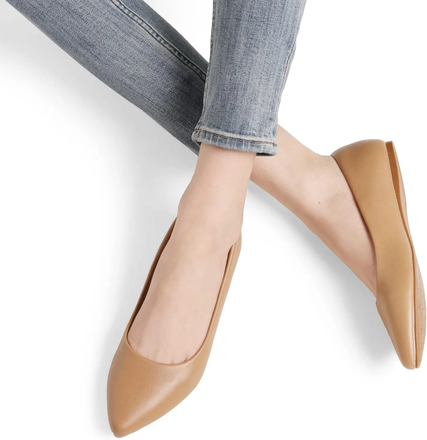 DREAM PAIRS Women's Dress Pointed Toe Flats Ballet Comfort Soft Slip On Casual Flat Shoes for Work Office Business