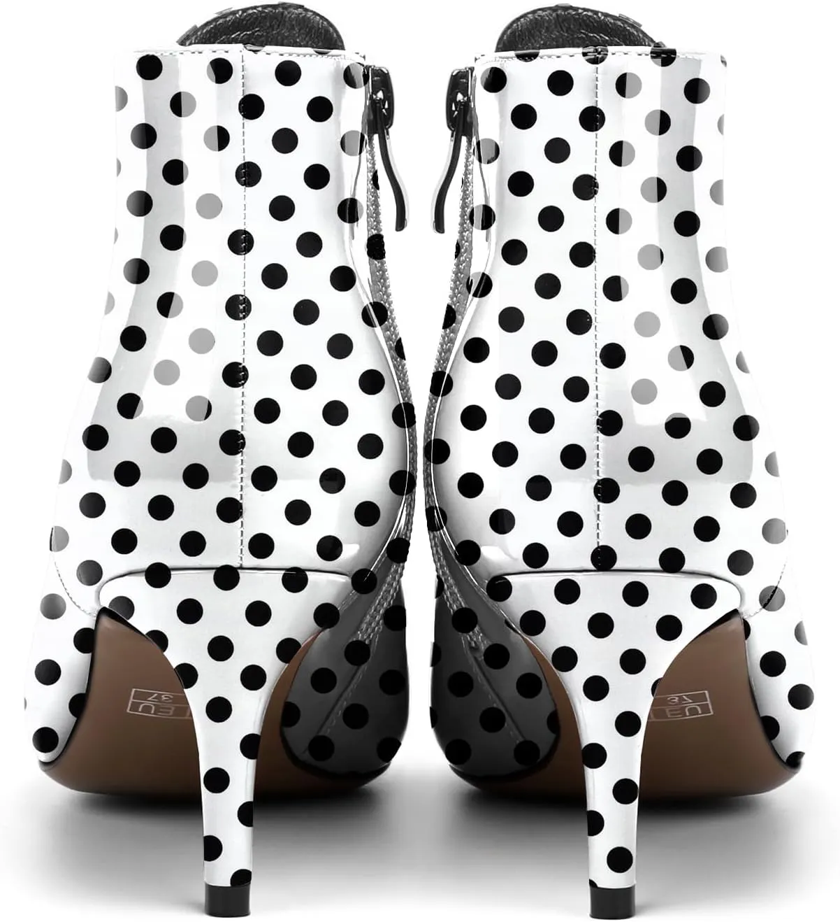 Eldof Women's Kitten Low Heel Ankle Boots Pointed Toe Lace Up Comfortable Walking Short Boots 2.5 Inches