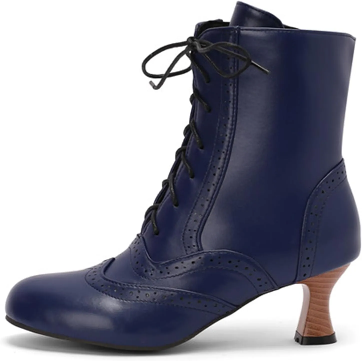 ErikenUrben Women Vintage Victorian Boots Lace up Renaissance Boots Witch Costume Shoes Zip