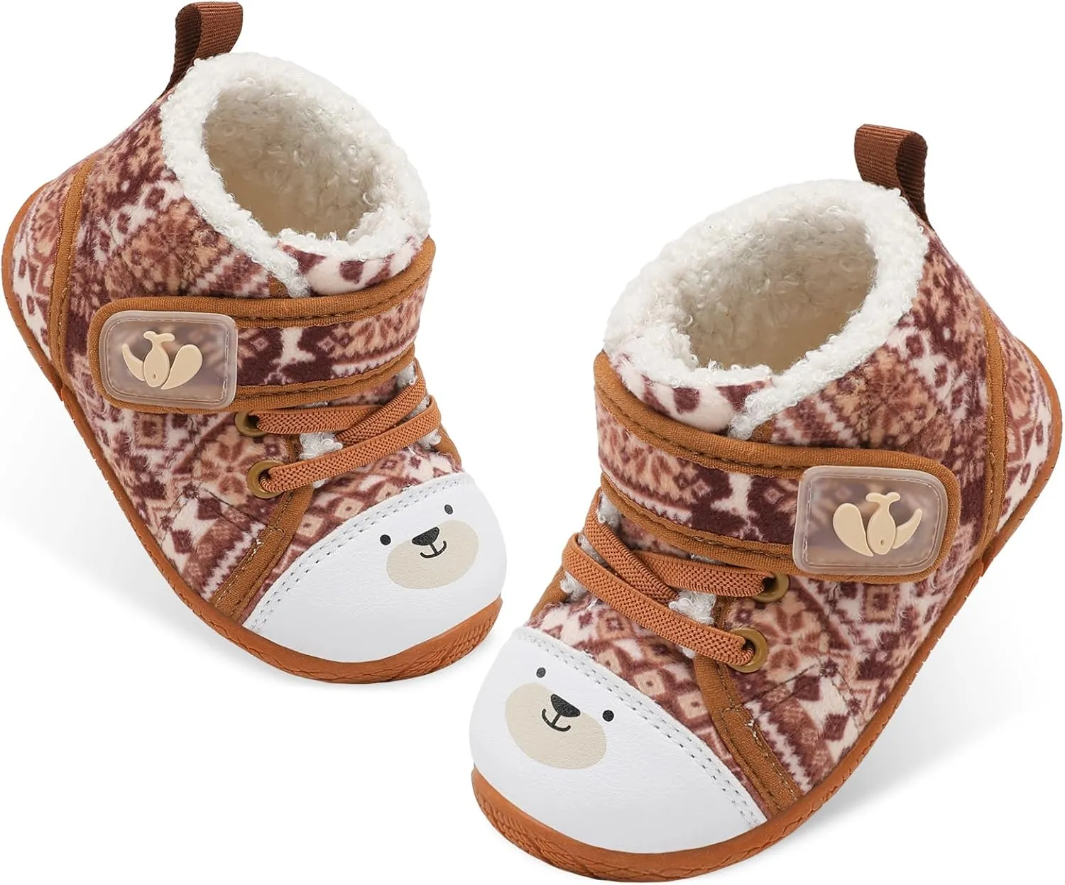 FEETCITY Baby Boots Boys Girls Infant Slippers Cozy Fleece Boots First Walking Shoes Warm Socks Newborn Crib Shoes