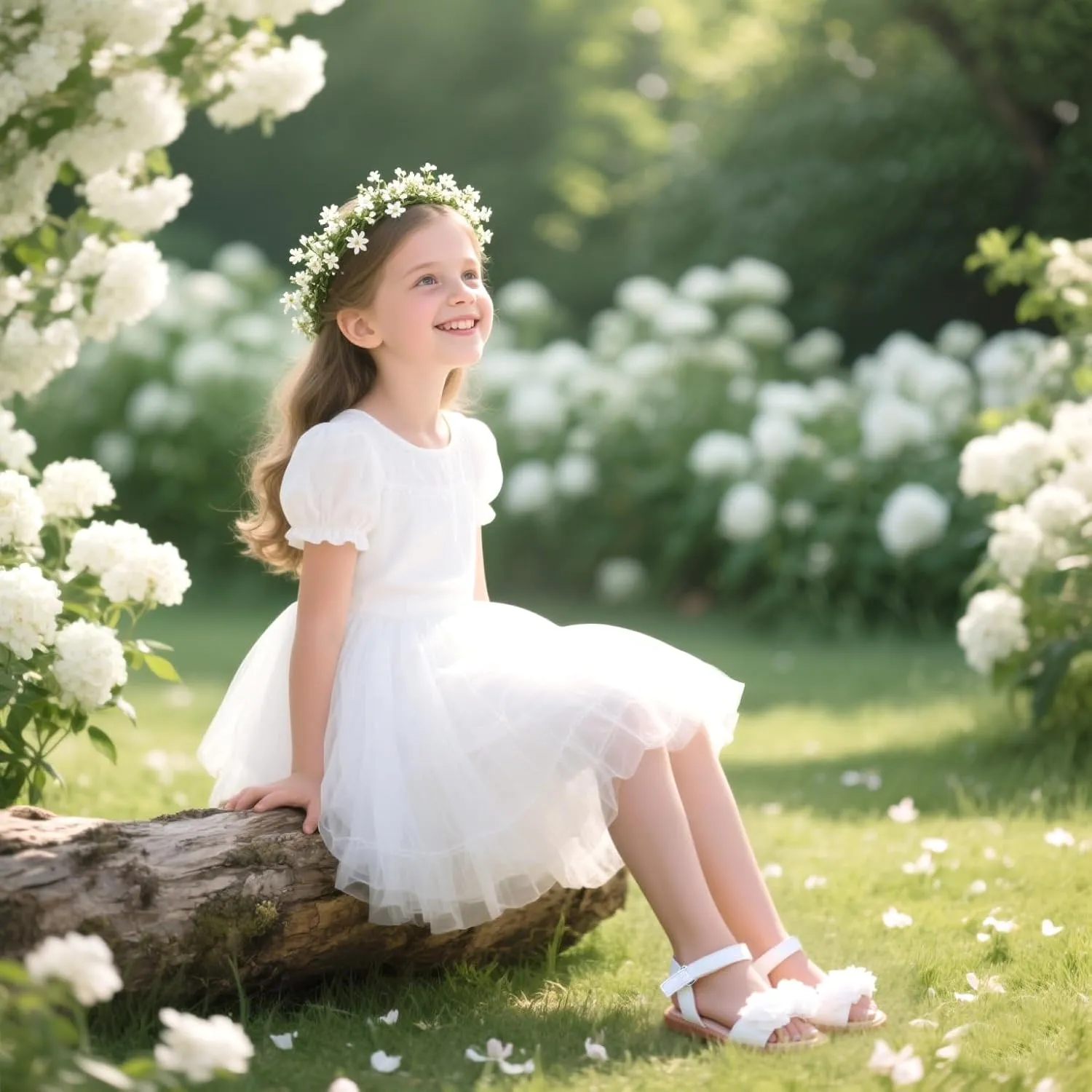 Felix & Flora Toddler Girls Sandals Soft Rubber Flats Summer Baby Flower Girl Shoes.