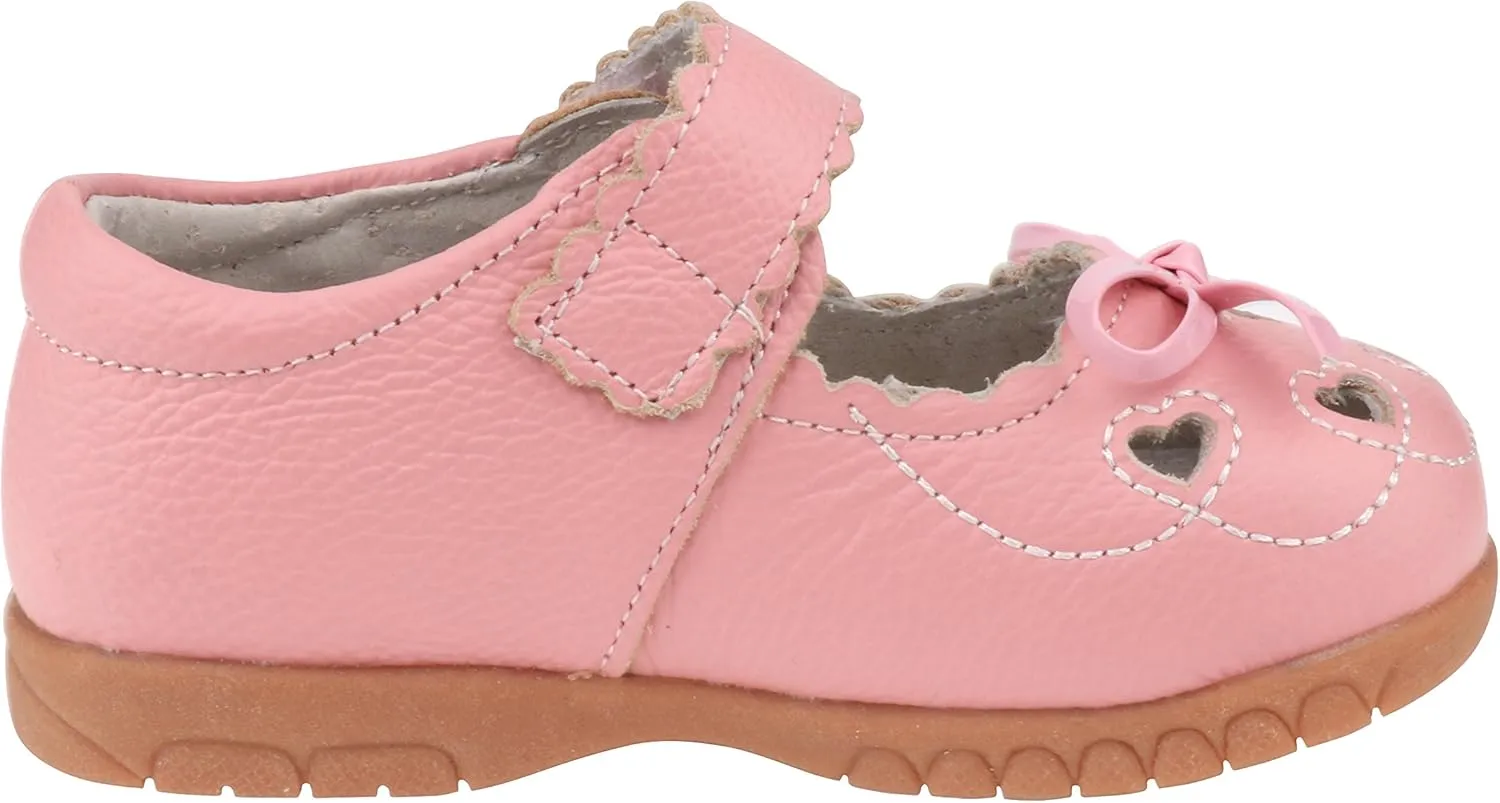 Femizee Girls Leather Bows Design Soft Round Toe Princess Dress Mary Jane Flat Shoes(Toddler/Little Kid)