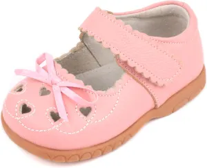 Femizee Girls Leather Bows Design Soft Round Toe Princess Dress Mary Jane Flat Shoes(Toddler/Little Kid)