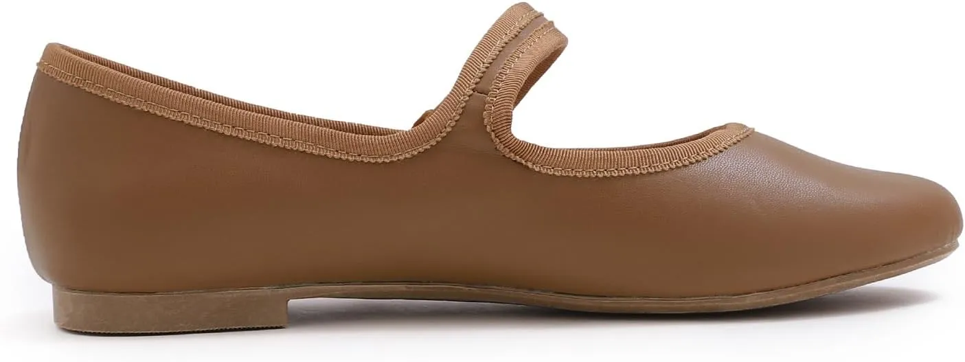FEVERSOLE Women's Soft Cushion Extra Padded Comfort Round Toe Mary Jane Metal Buckle Fashion Ballet Flats Walking Shoes