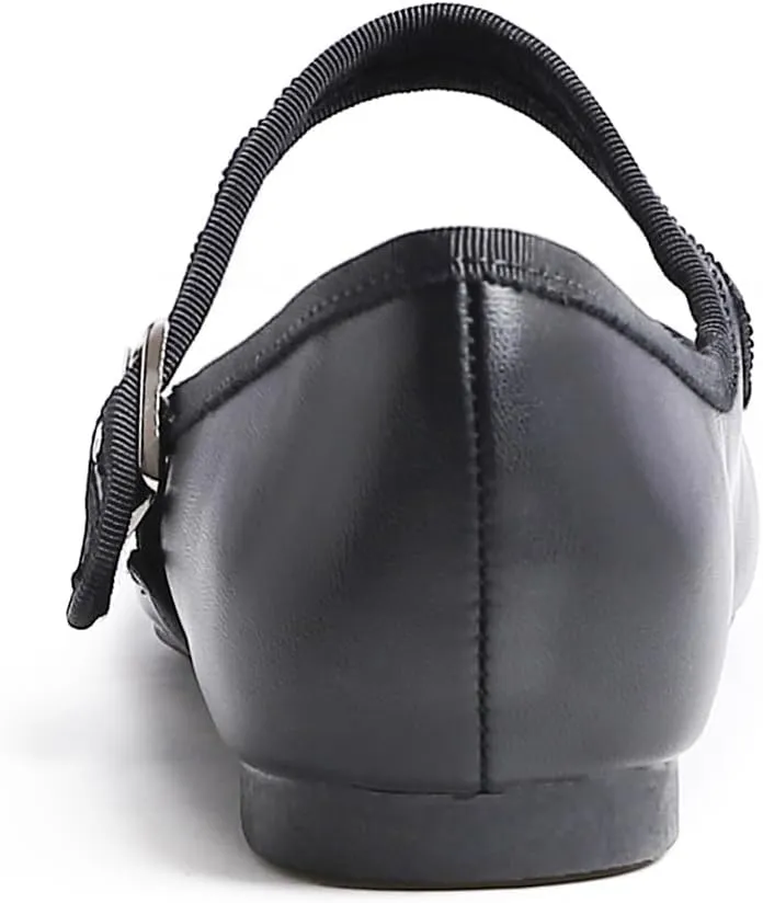 FEVERSOLE Women's Soft Cushion Extra Padded Comfort Round Toe Mary Jane Metal Buckle Fashion Ballet Flats Walking Shoes