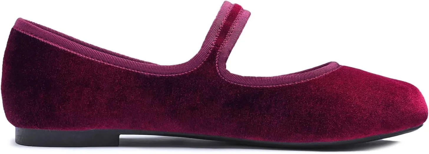 FEVERSOLE Women's Soft Cushion Extra Padded Comfort Round Toe Mary Jane Metal Buckle Fashion Ballet Flats Walking Shoes