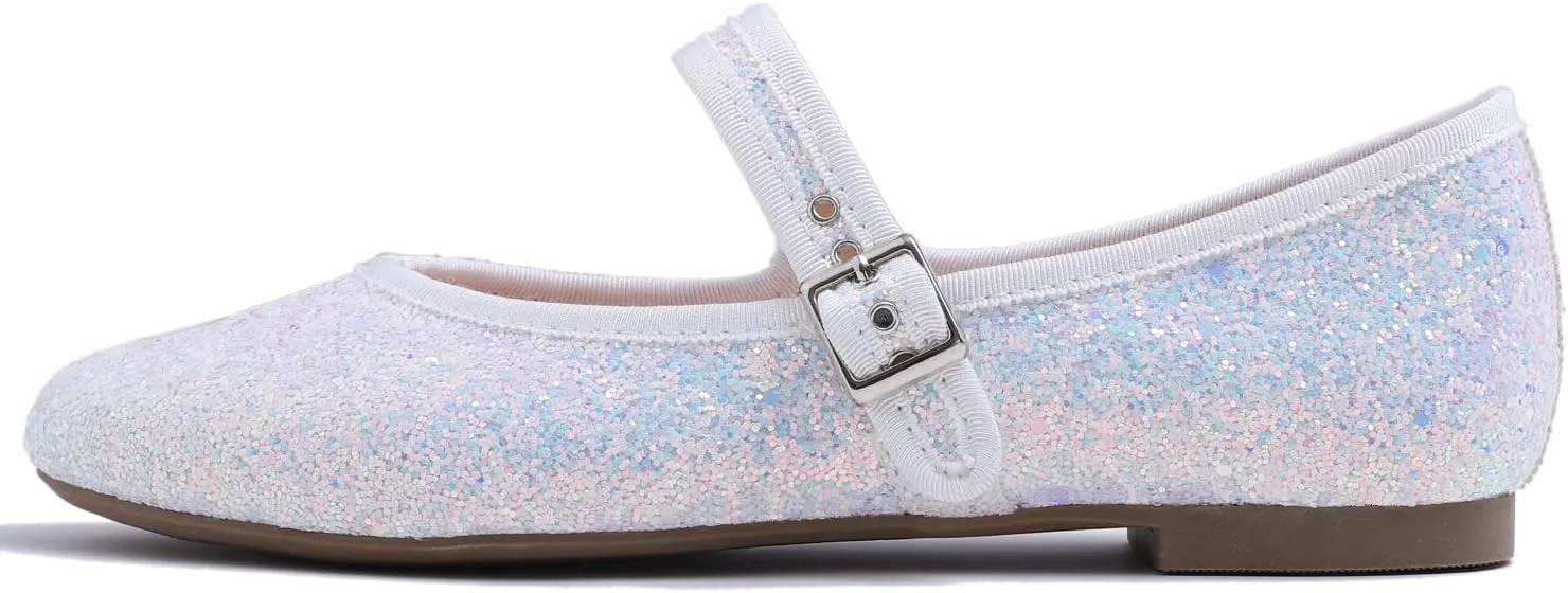 FEVERSOLE Women's Soft Cushion Extra Padded Comfort Round Toe Mary Jane Metal Buckle Fashion Ballet Flats Walking Shoes