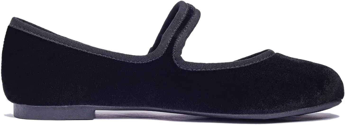 FEVERSOLE Women's Soft Cushion Extra Padded Comfort Round Toe Mary Jane Metal Buckle Fashion Ballet Flats Walking Shoes