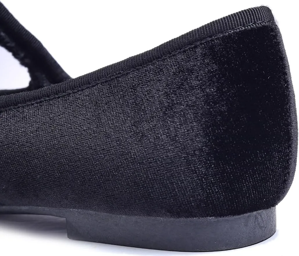 FEVERSOLE Women's Soft Cushion Extra Padded Comfort Round Toe Mary Jane Metal Buckle Fashion Ballet Flats Walking Shoes