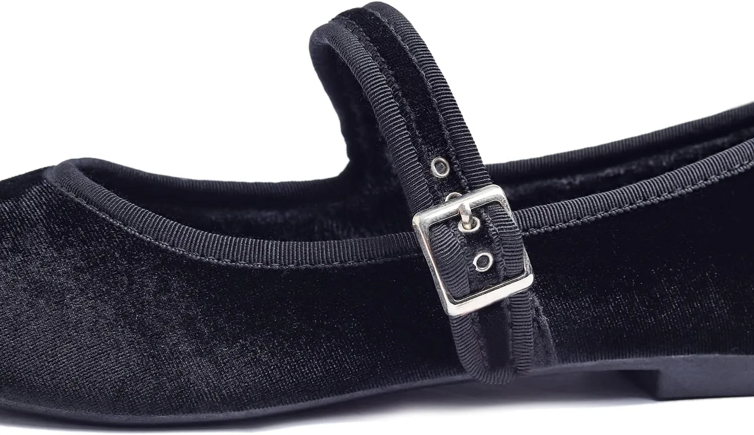 FEVERSOLE Women's Soft Cushion Extra Padded Comfort Round Toe Mary Jane Metal Buckle Fashion Ballet Flats Walking Shoes