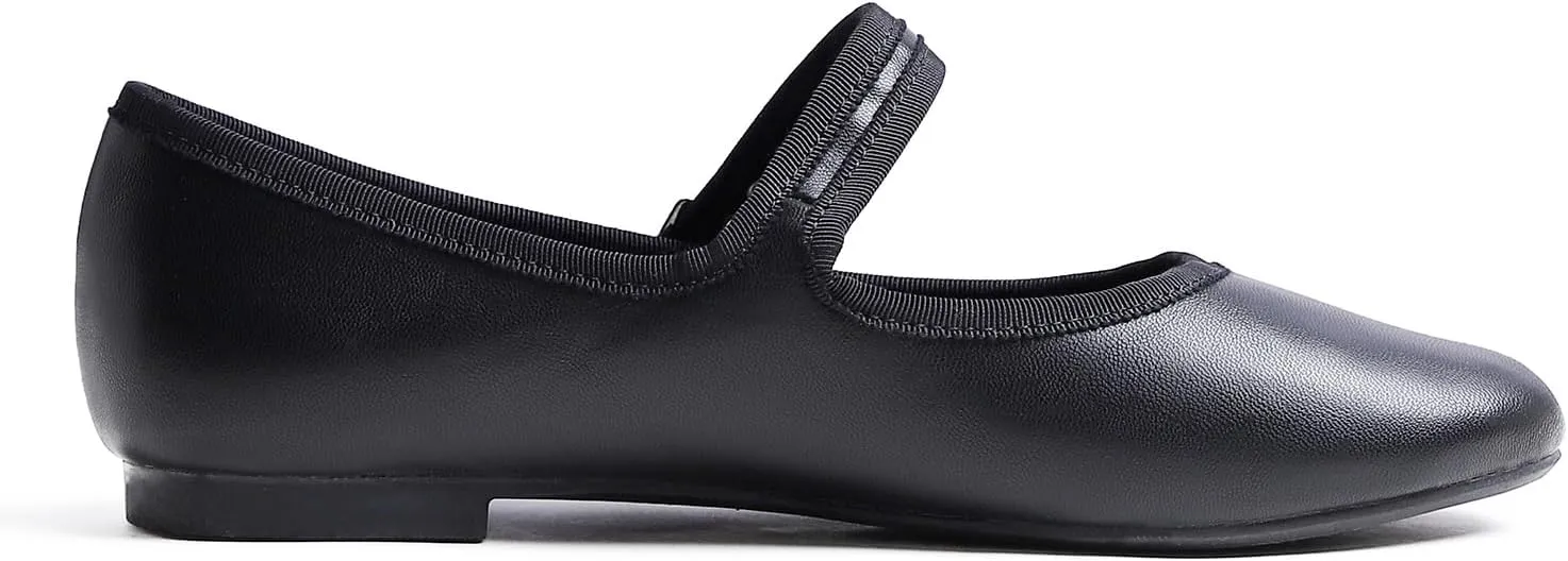 FEVERSOLE Women's Soft Cushion Extra Padded Comfort Round Toe Mary Jane Metal Buckle Fashion Ballet Flats Walking Shoes