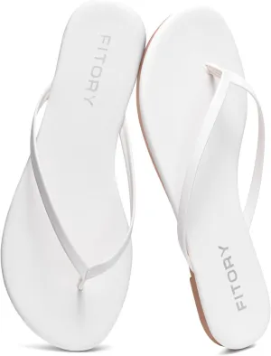 FITORY Women’s Fashion Flip Flops Comfortable Leather Summer Beach Thong Walking Sandals on Indoor Outdoor Size 6-11