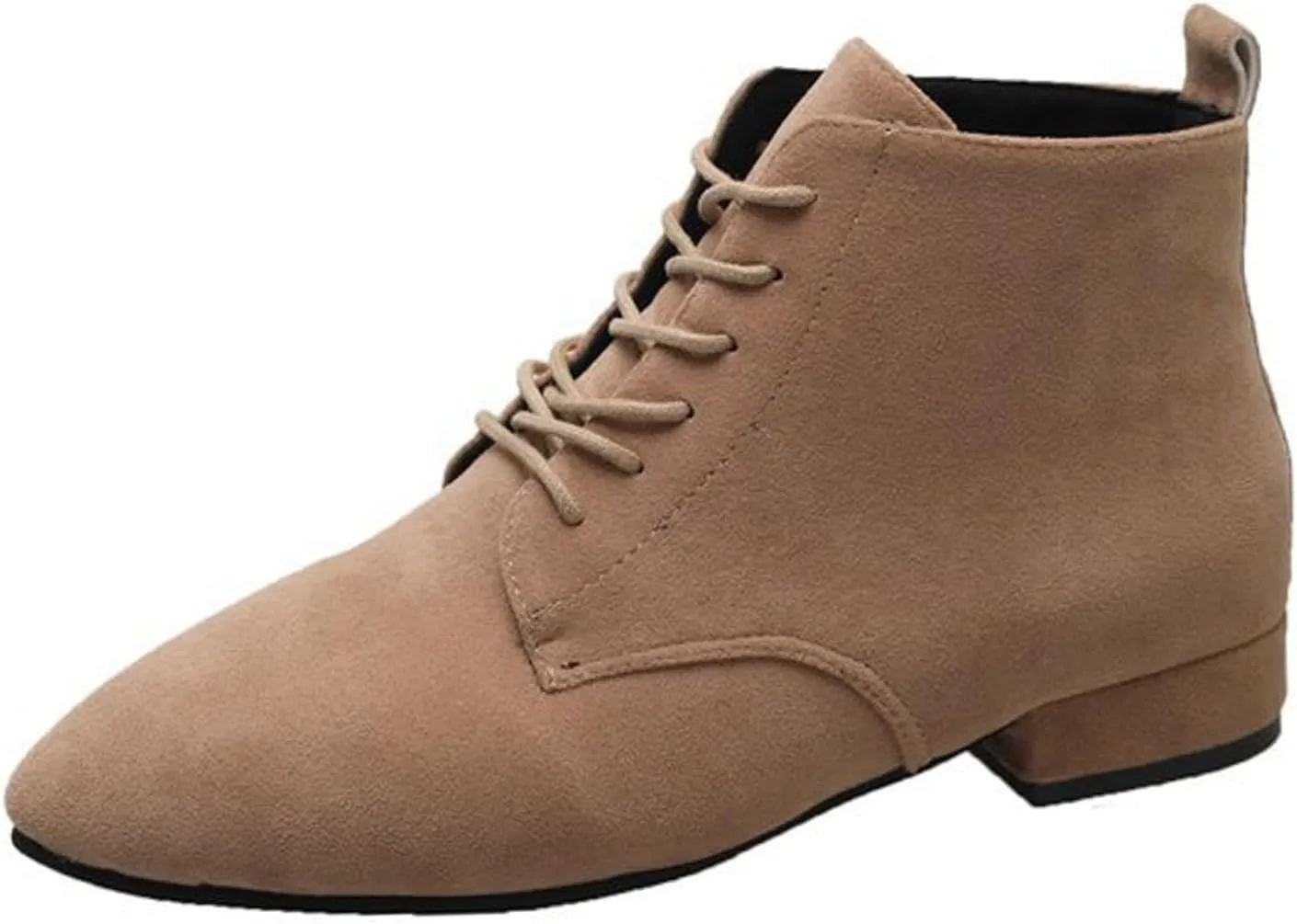 Flat Booties For Women Lace Up Dress Boots Suede Ankle Boots No Heel Desert Boots Short Chukka Boots Casual Boots