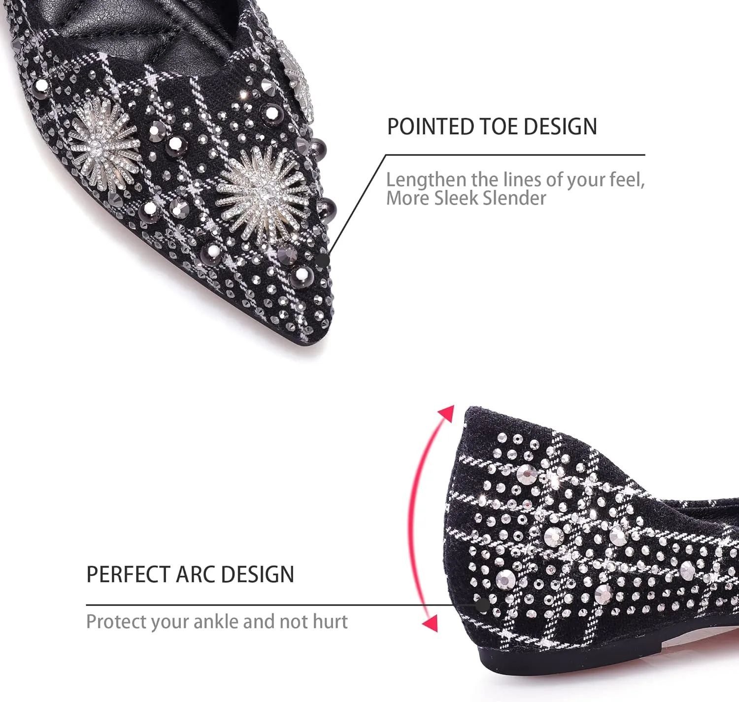 Flats for Women Pointed Toe Fashion Wedding Shoes Work Casual Slip-On Dress Shoes Women Comfortable Dressy Flat