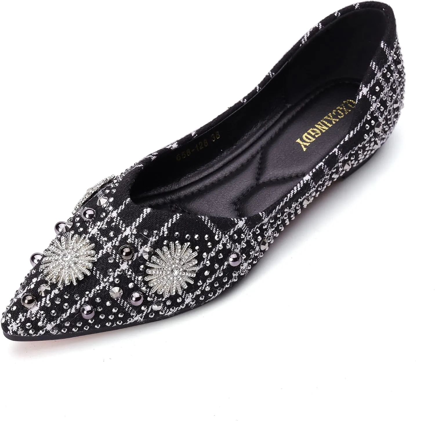 Flats for Women Pointed Toe Fashion Wedding Shoes Work Casual Slip-On Dress Shoes Women Comfortable Dressy Flat