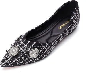 Flats for Women Pointed Toe Fashion Wedding Shoes Work Casual Slip-On Dress Shoes Women Comfortable Dressy Flat