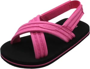 Flojos Originals Kid's Sandal, Embossed Eva Criss Cross Strap W/Ankle Straps