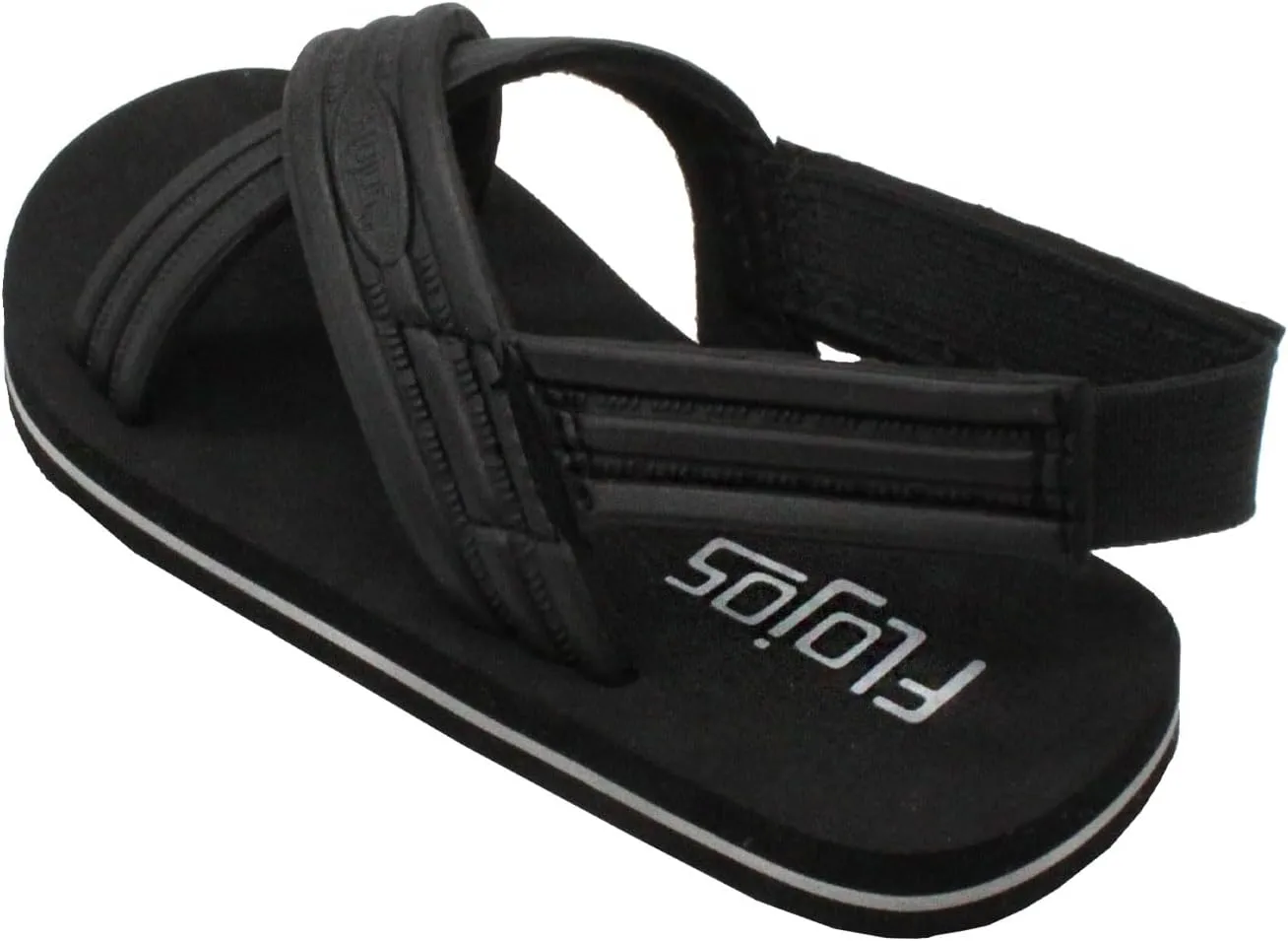 Flojos Originals Kid's Sandal, Embossed Eva Criss Cross Strap W/Ankle Straps