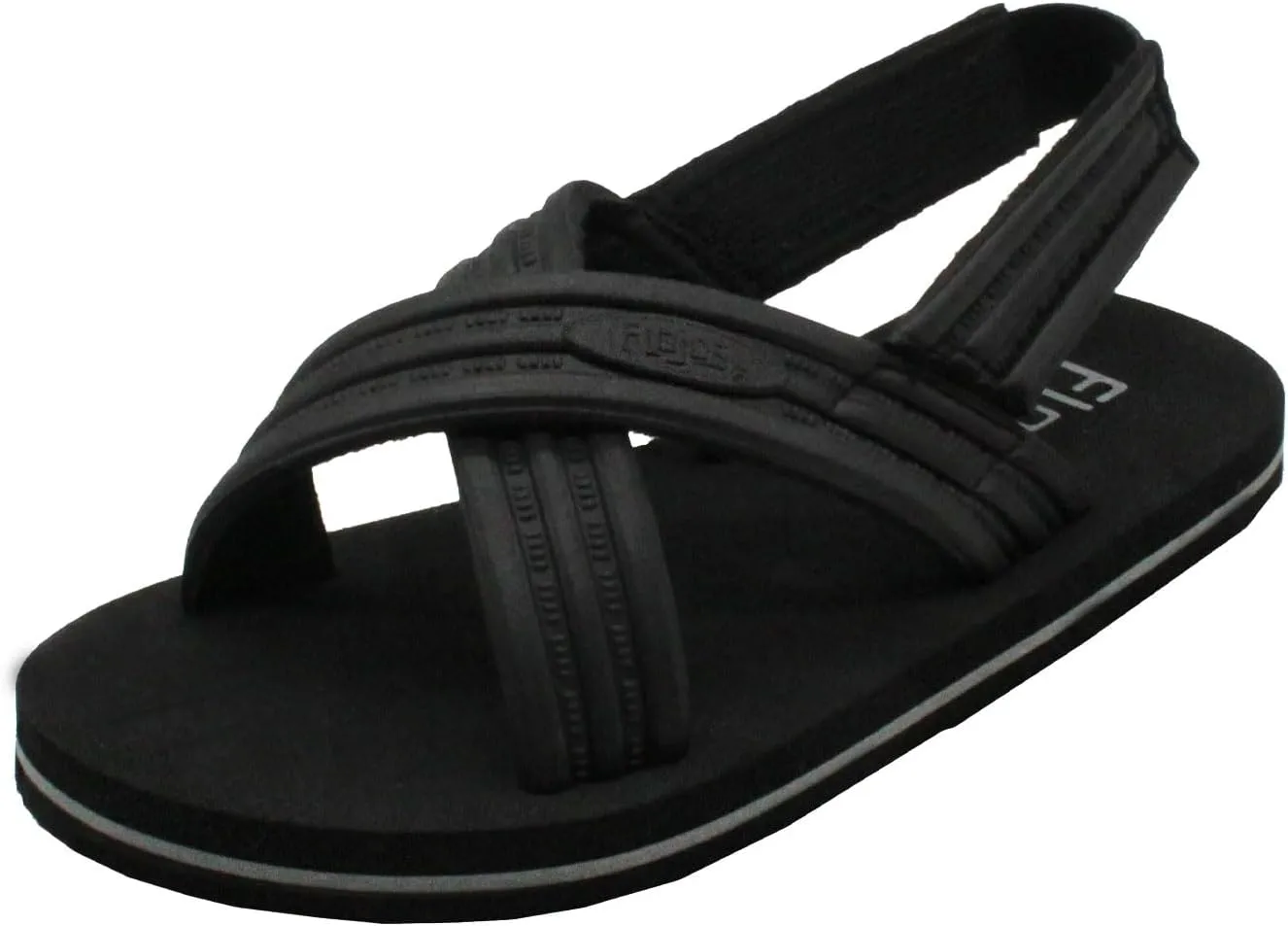 Flojos Originals Kid's Sandal, Embossed Eva Criss Cross Strap W/Ankle Straps