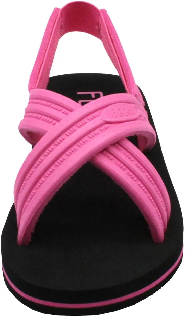 Flojos Originals Kid's Sandal, Embossed Eva Criss Cross Strap W/Ankle Straps