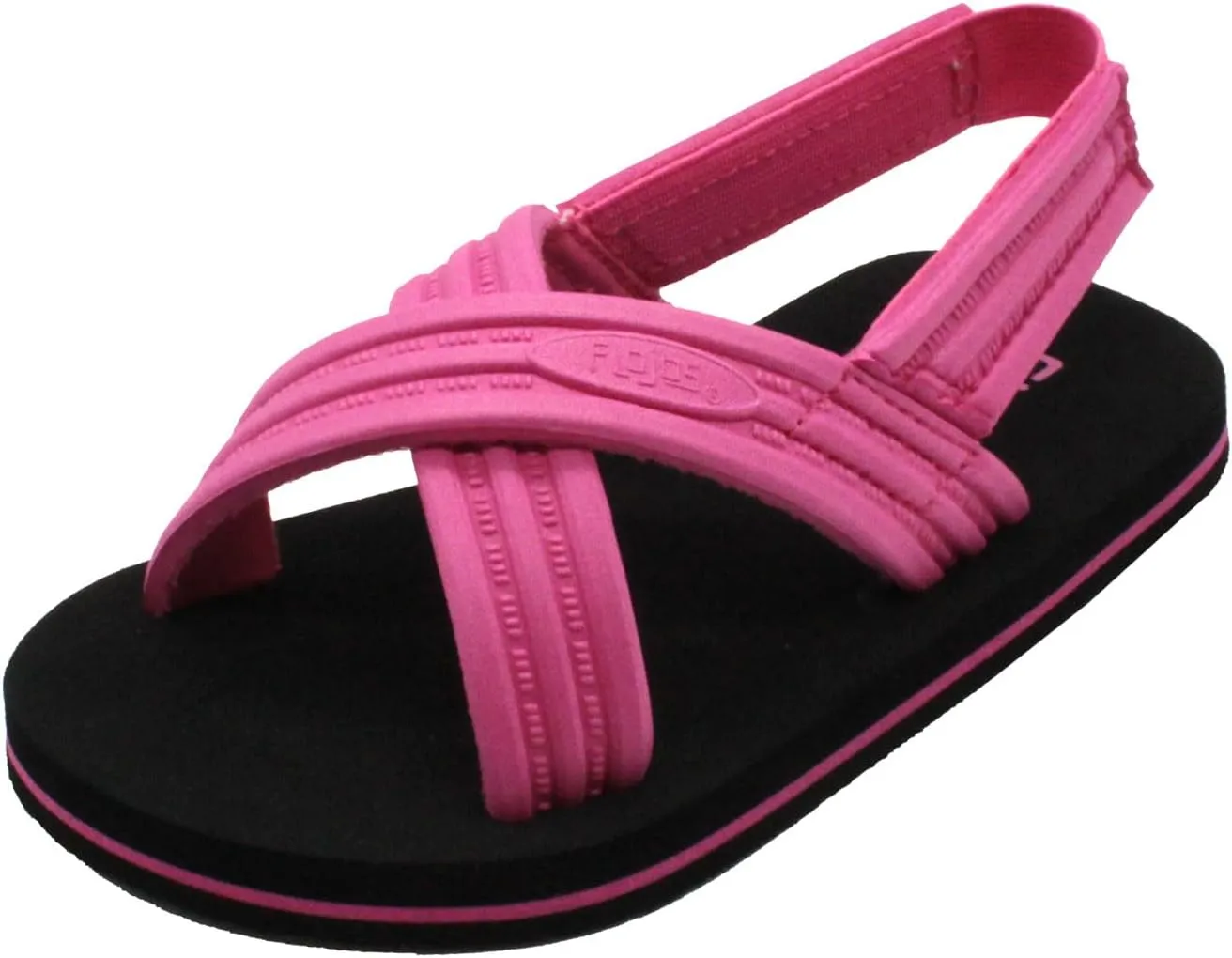 Flojos Originals Kid's Sandal, Embossed Eva Criss Cross Strap W/Ankle Straps