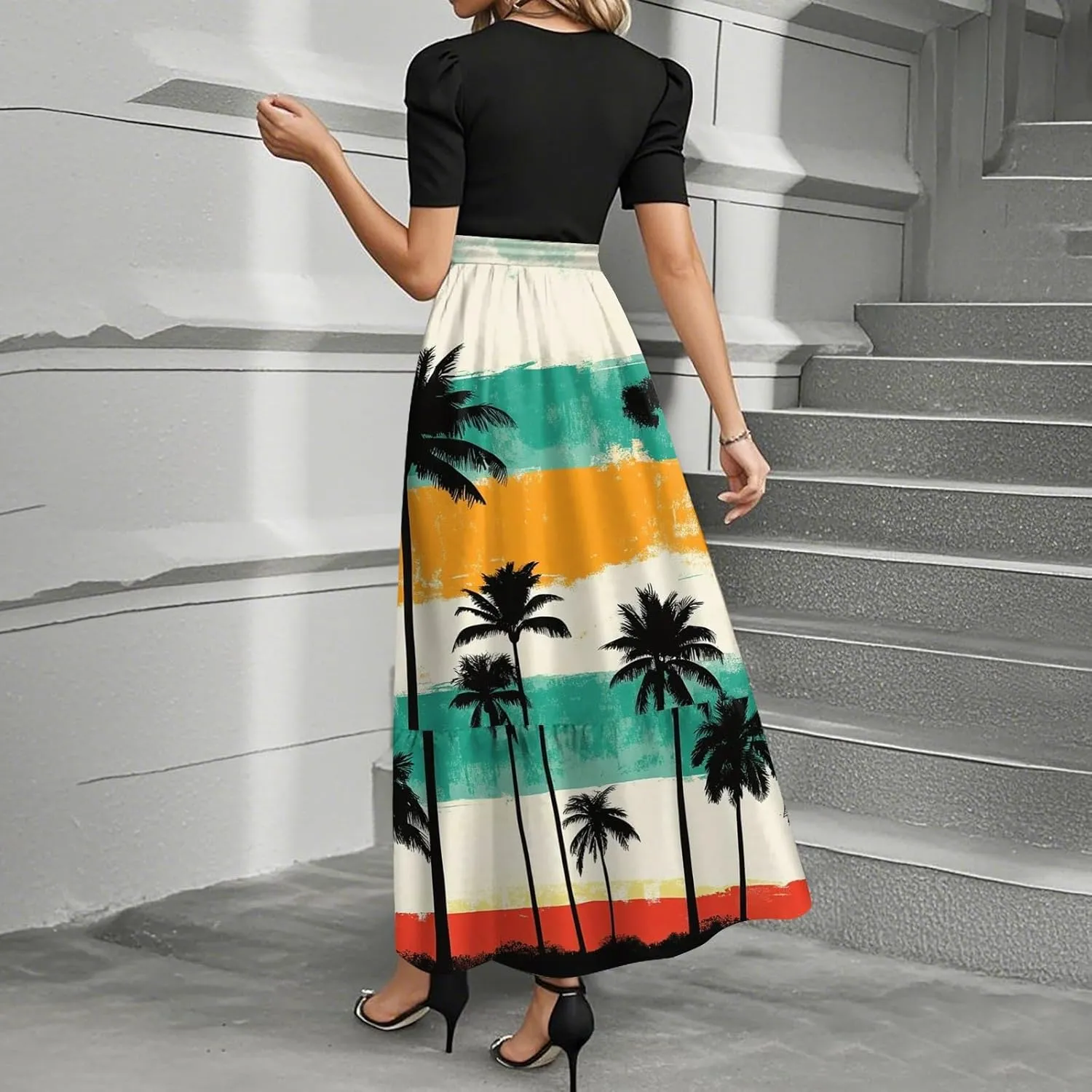 Flower Print Dresses for Women 2025, Trendy Beach High Waisted Vacation Casual Spring Womens Sundress