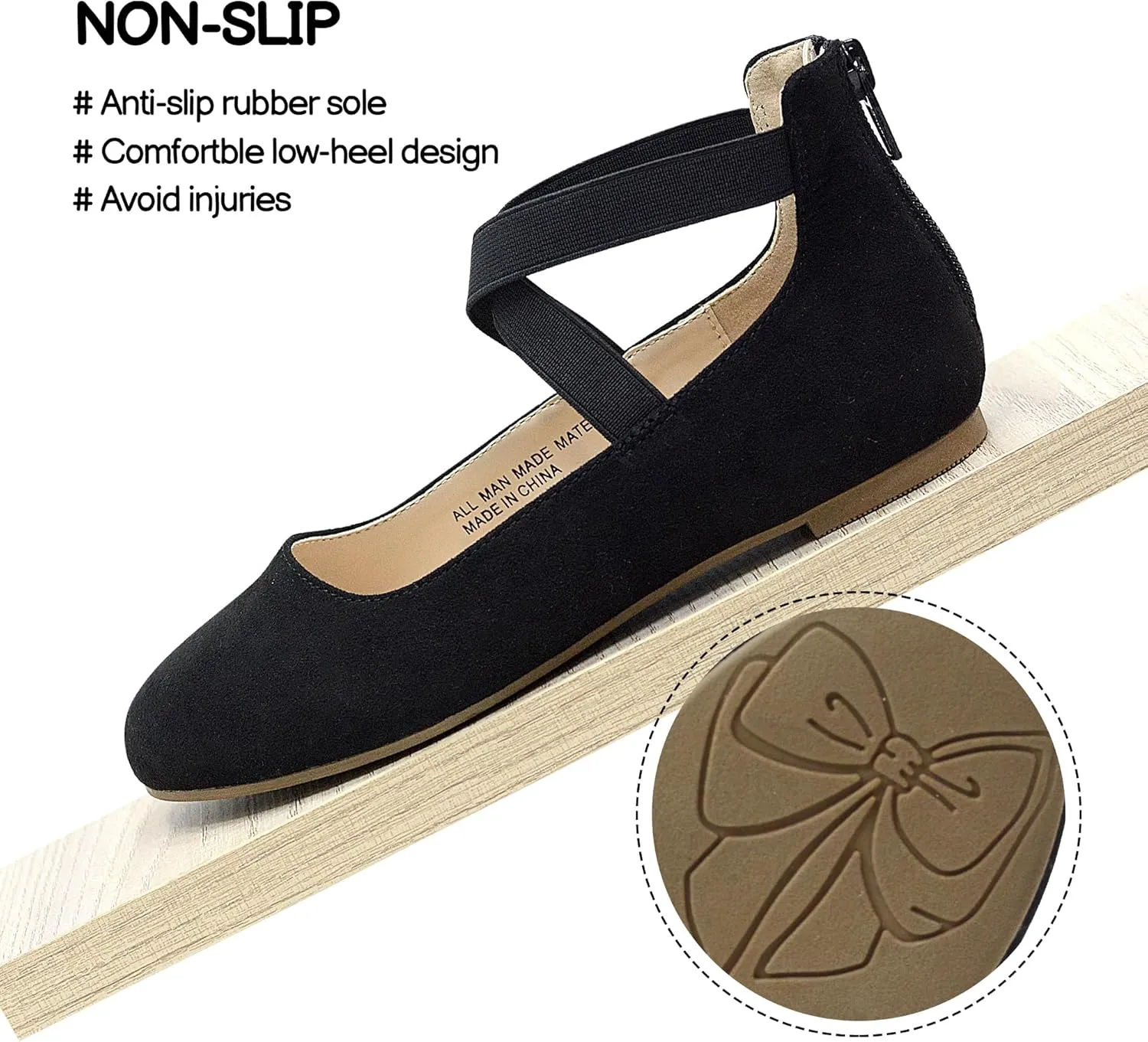 FLYFUPPY Girls Dress Shoes Mary Jane Shoes for Girl Ballet Flats with Ankle Strap