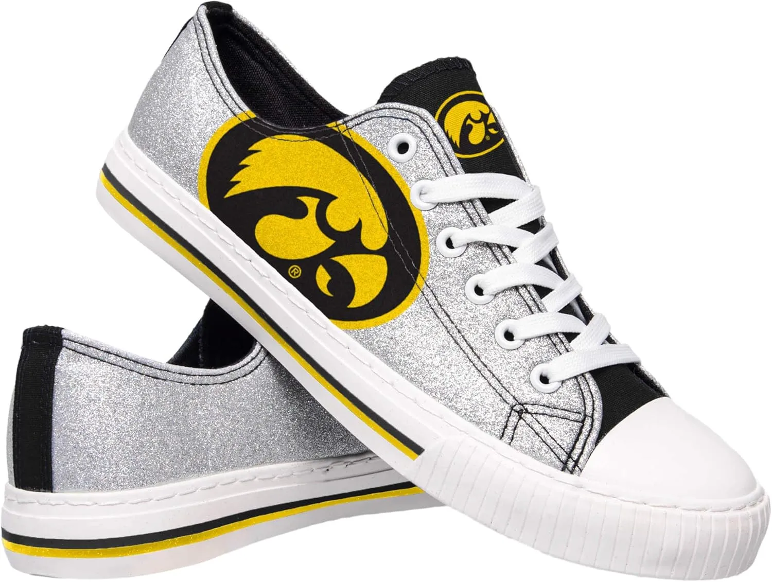 FOCO womens Ncaa College Team Logo Fashion Low Top Canvas Sneakers Shoes