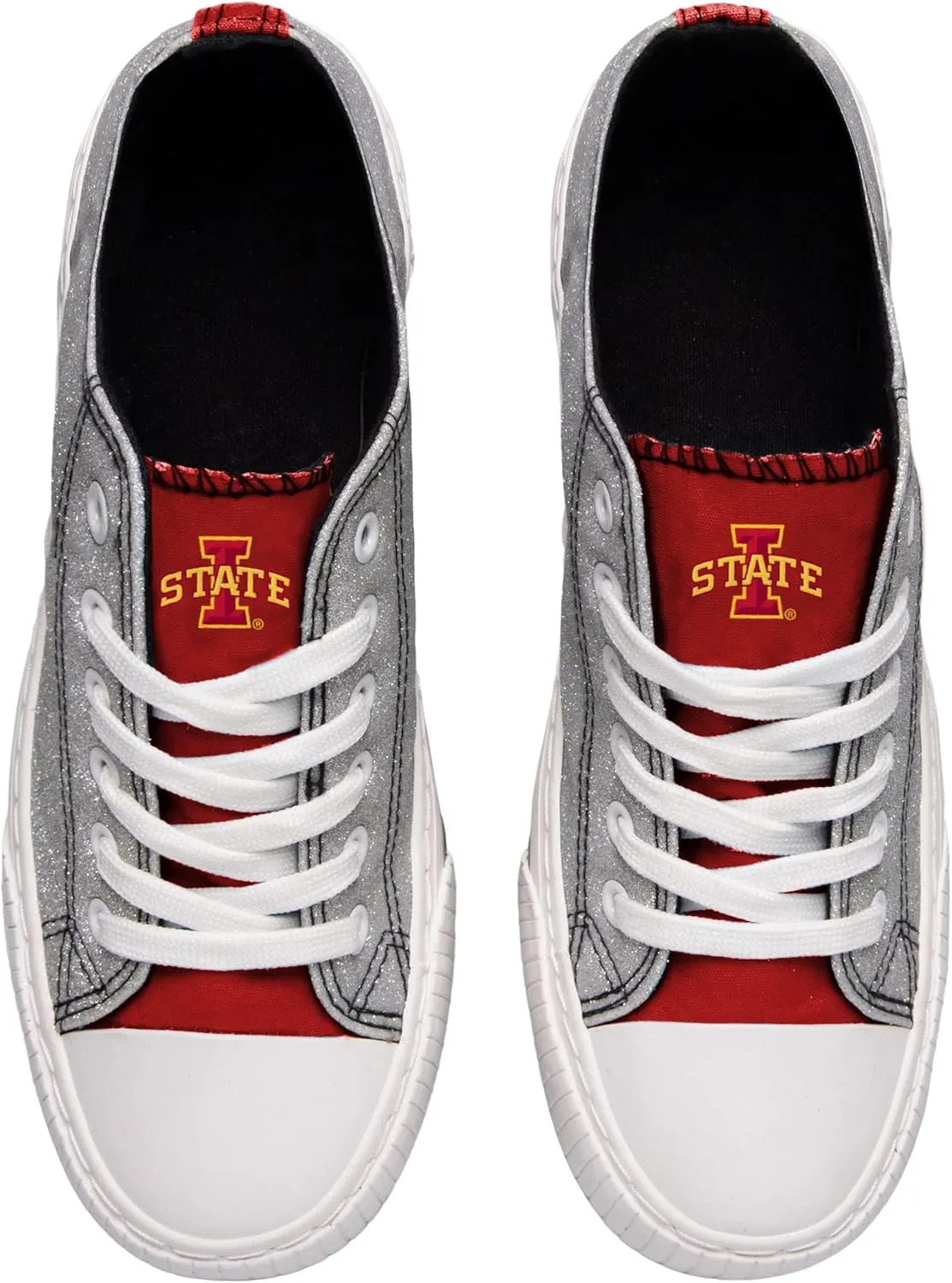 FOCO womens Ncaa College Team Logo Fashion Low Top Canvas Sneakers Shoes