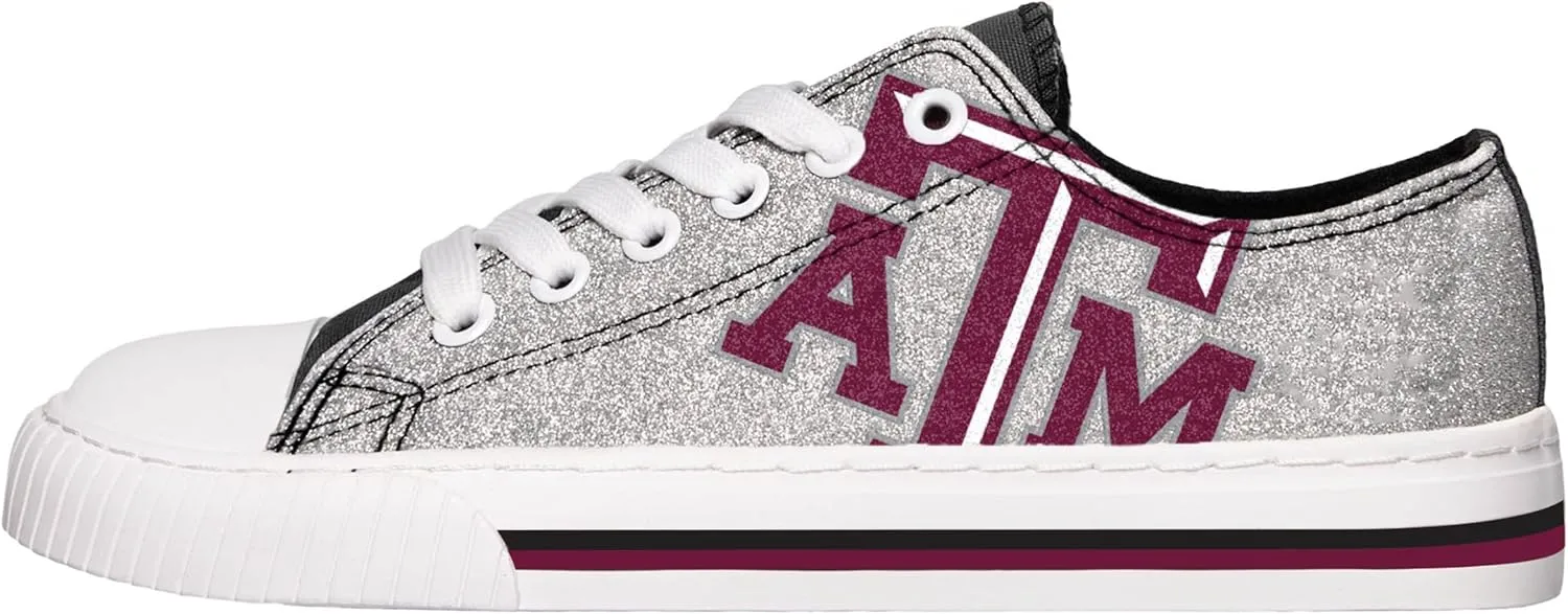 FOCO womens Ncaa College Team Logo Fashion Low Top Canvas Sneakers Shoes