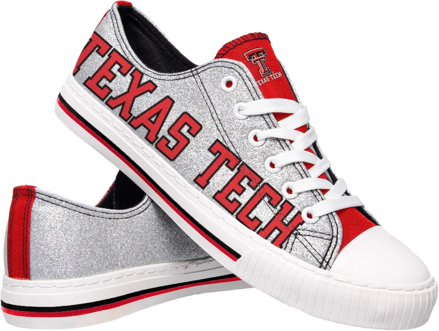 FOCO womens Ncaa College Team Logo Fashion Low Top Canvas Sneakers Shoes