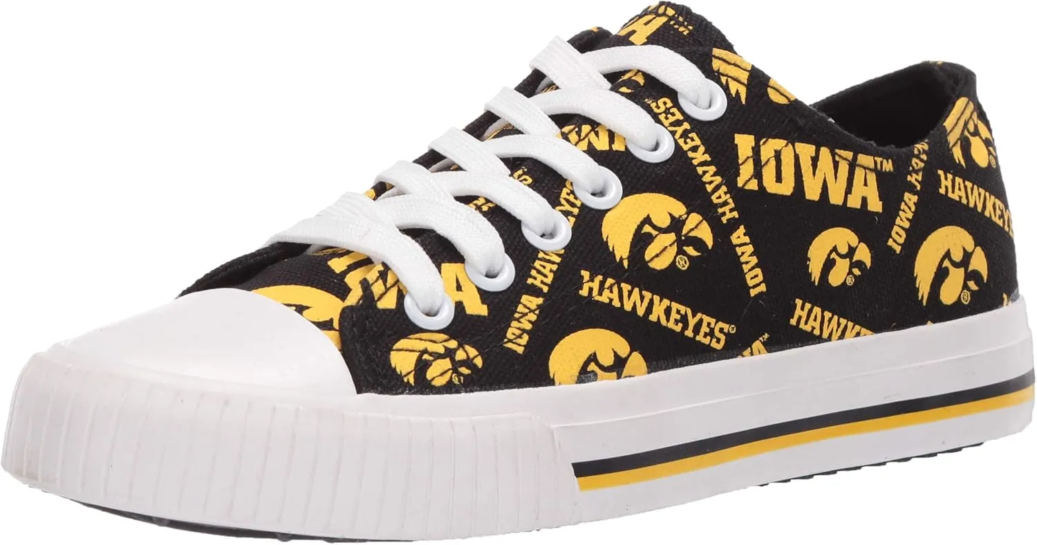 FOCO womens Ncaa College Team Logo Fashion Low Top Canvas Sneakers Shoes