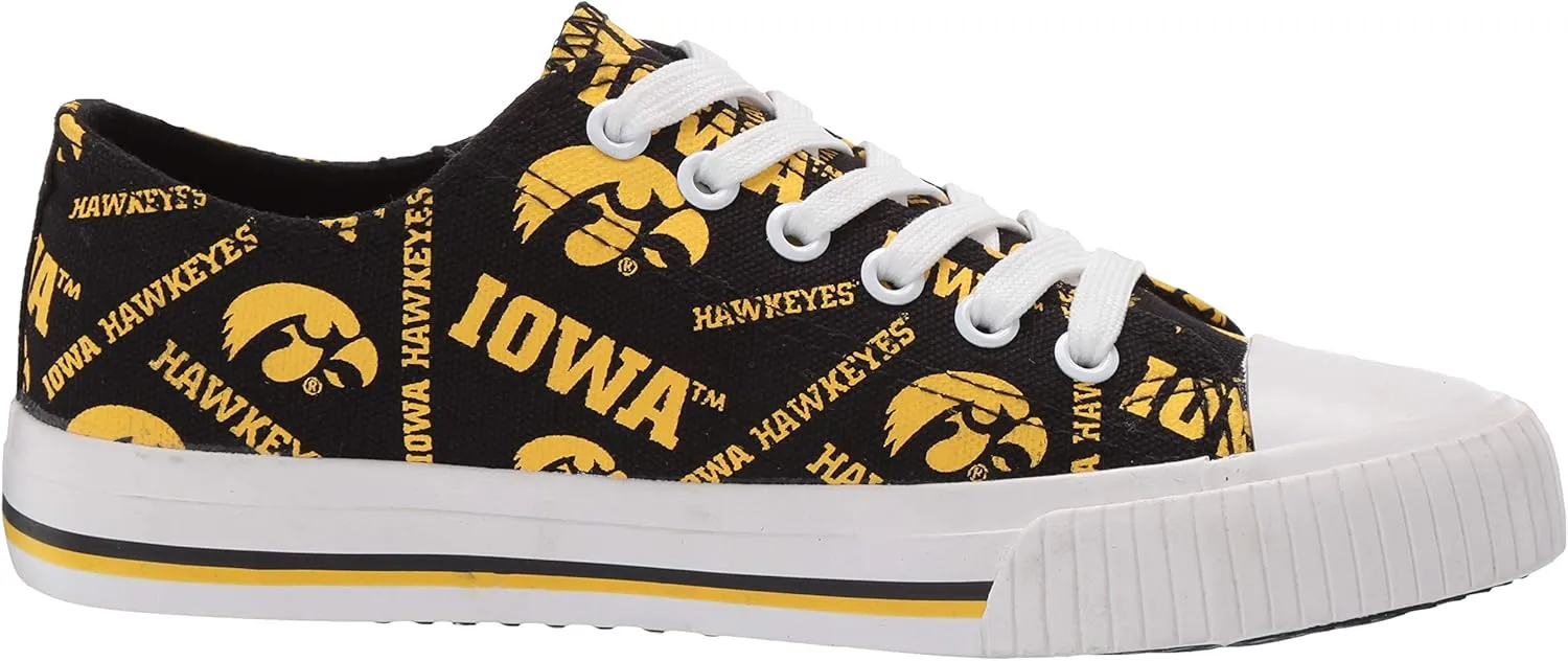 FOCO womens Ncaa College Team Logo Fashion Low Top Canvas Sneakers Shoes