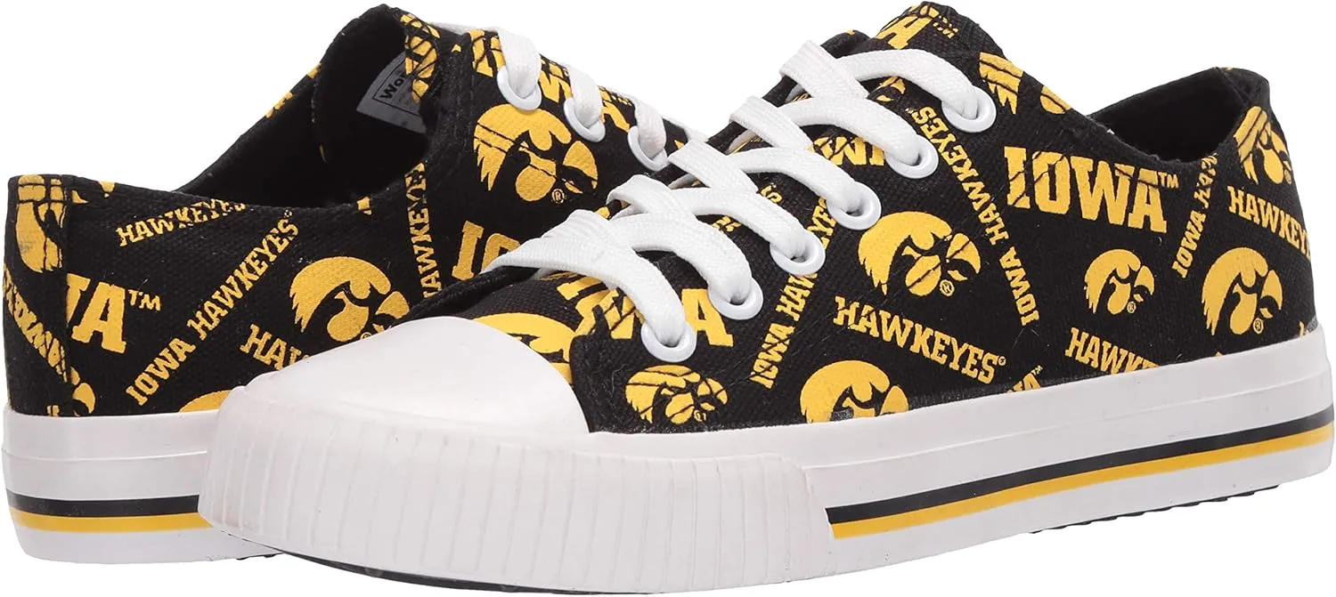 FOCO womens Ncaa College Team Logo Fashion Low Top Canvas Sneakers Shoes