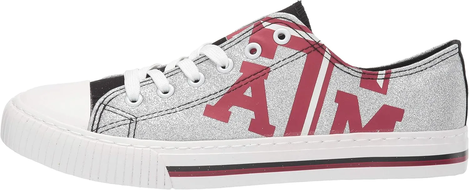 FOCO womens Ncaa College Team Logo Fashion Low Top Canvas Sneakers Shoes