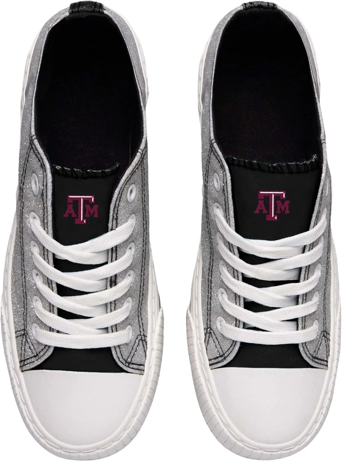 FOCO womens Ncaa College Team Logo Fashion Low Top Canvas Sneakers Shoes