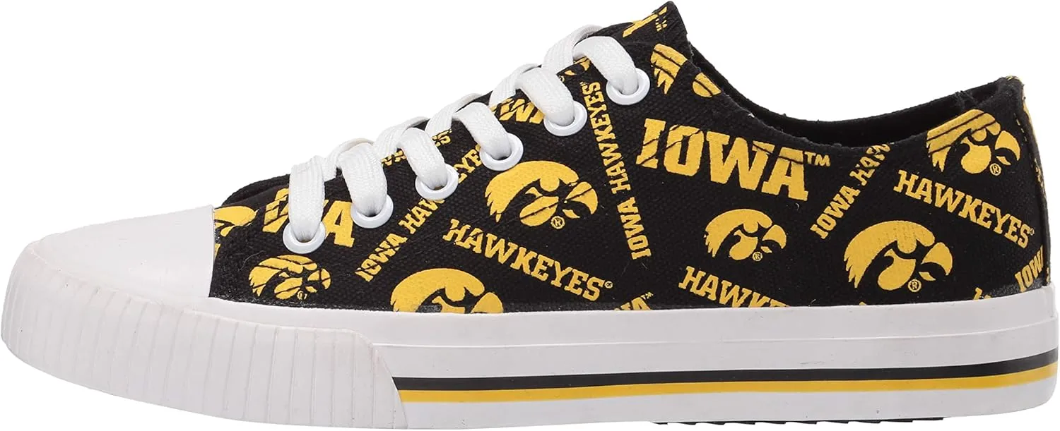 FOCO womens Ncaa College Team Logo Fashion Low Top Canvas Sneakers Shoes