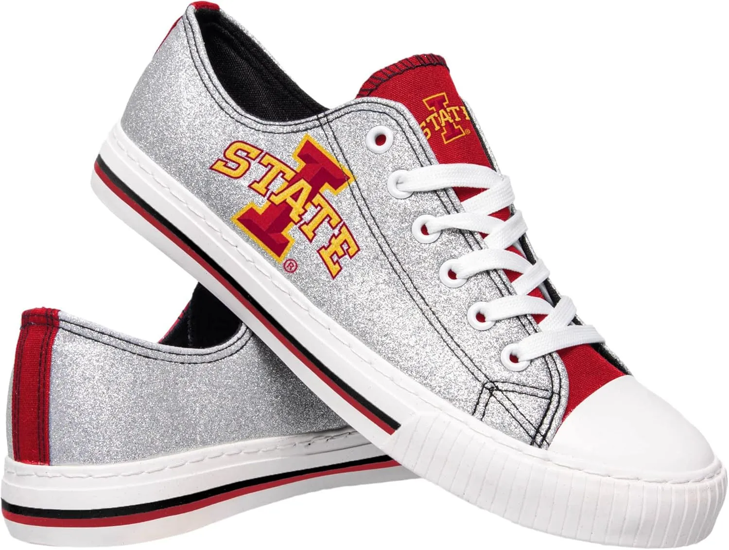 FOCO womens Ncaa College Team Logo Fashion Low Top Canvas Sneakers Shoes