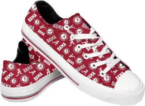FOCO Women's NCAA College Team Logo Fashion Low Top Canvas Sneakers Shoes