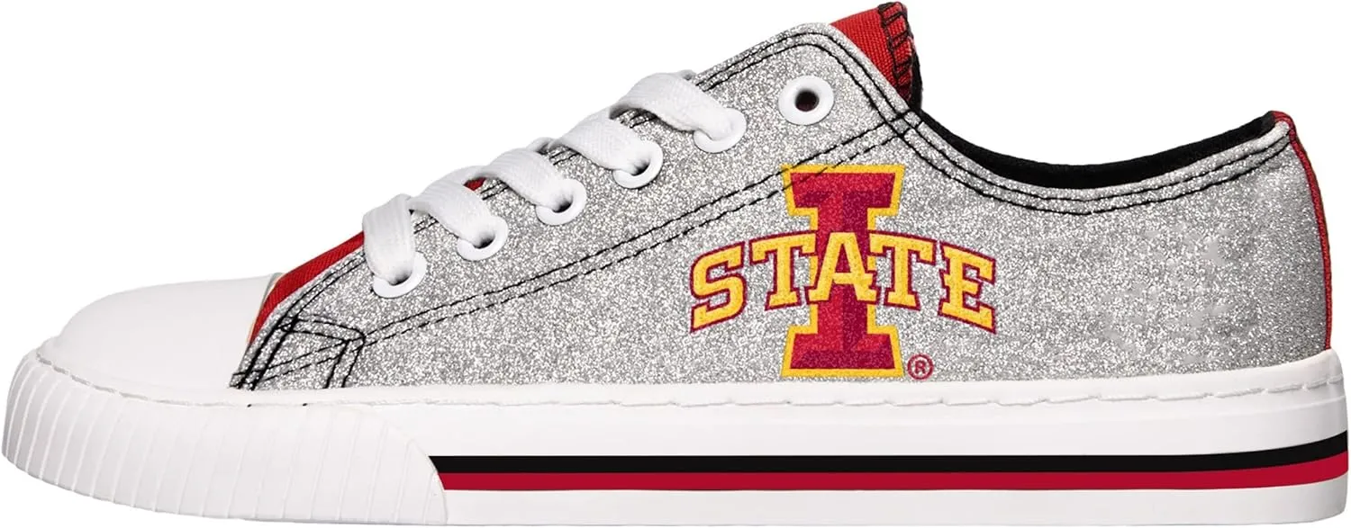 FOCO womens Ncaa College Team Logo Fashion Low Top Canvas Sneakers Shoes