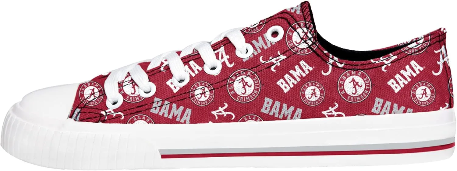 FOCO Women's NCAA College Team Logo Fashion Low Top Canvas Sneakers Shoes