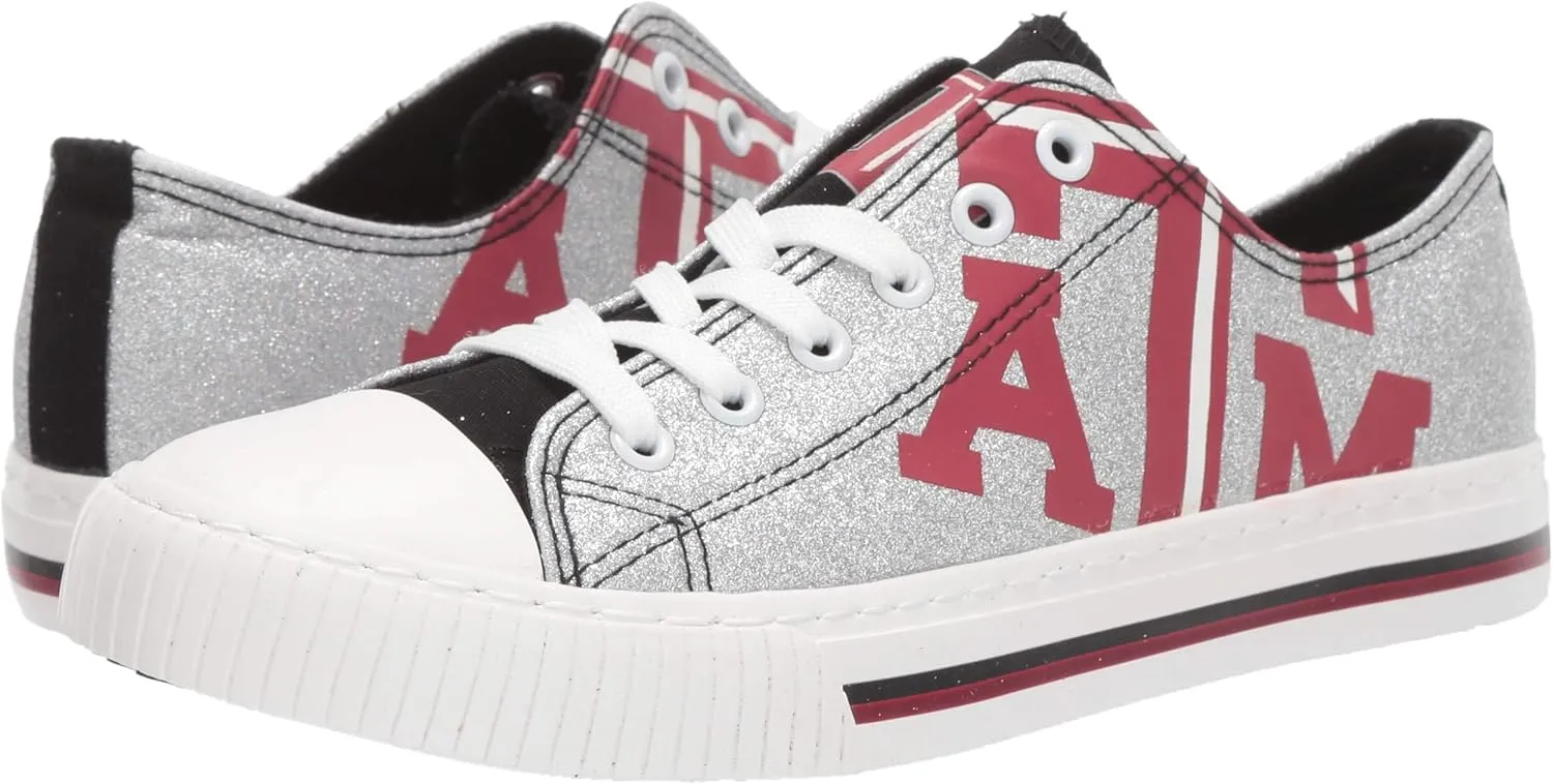 FOCO womens Ncaa College Team Logo Fashion Low Top Canvas Sneakers Shoes