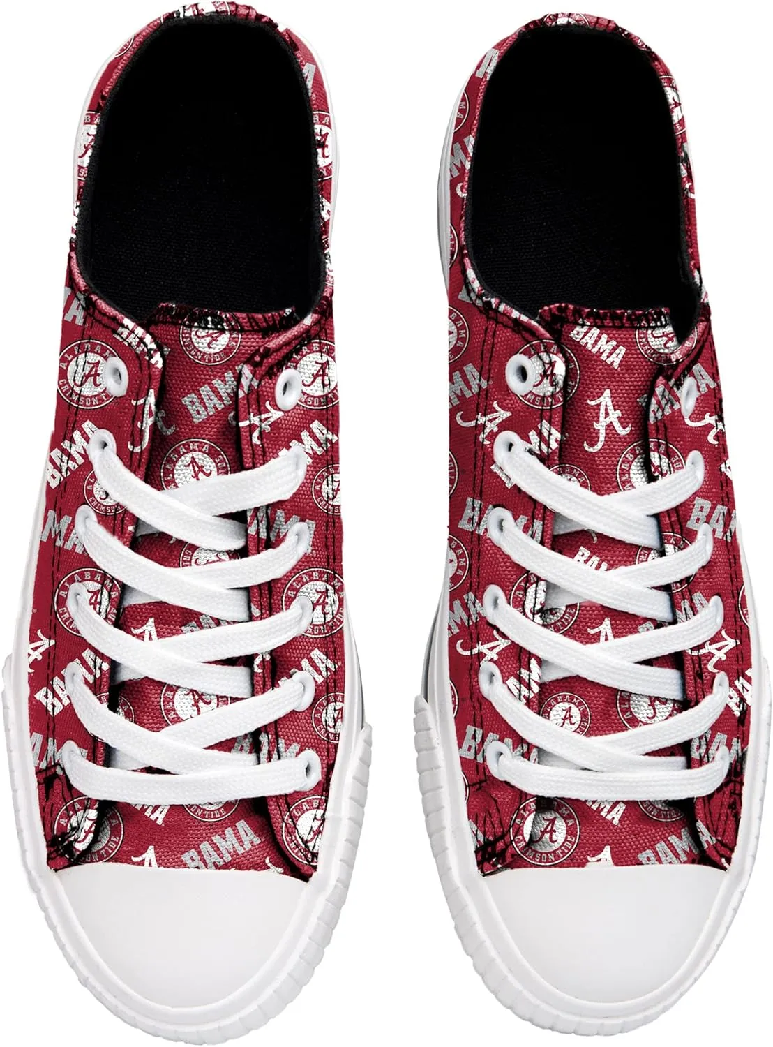 FOCO Women's NCAA College Team Logo Fashion Low Top Canvas Sneakers Shoes