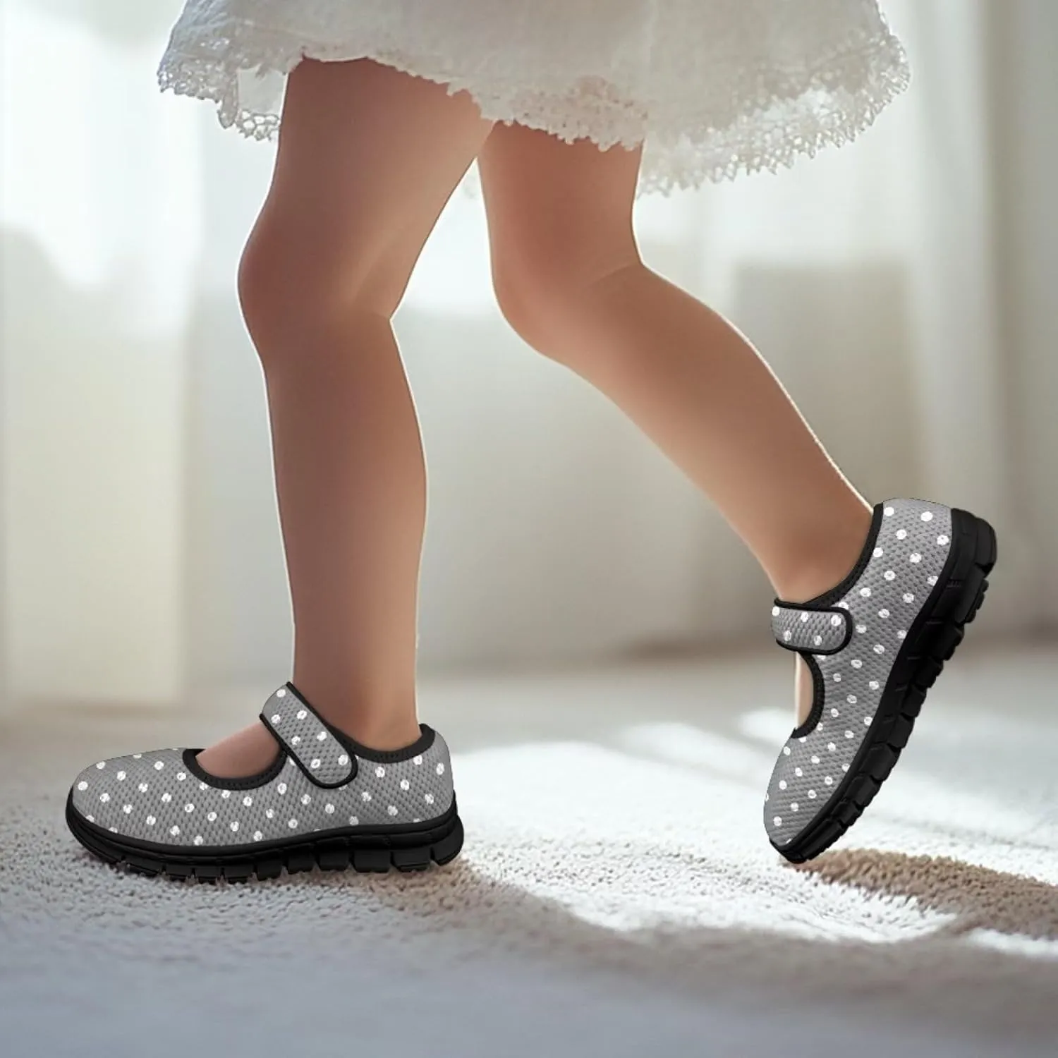 Forchrinse Rainbow Girls and Toddler Mary Jane Sneakers Soft Sole Barefoot Flats Comfort School Party Play Shoes Ballet Flats for Kids Size 11-2.5