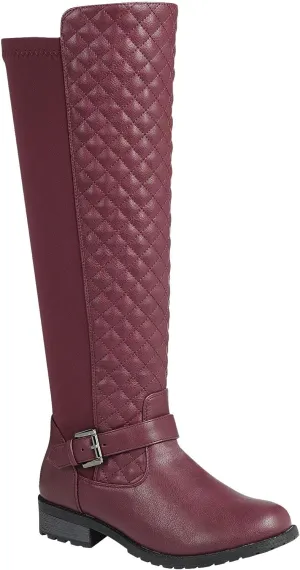 Forever Link Women's Knee High Quilted Riding Fashion Boots