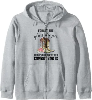 Forget the glass slipper this princess wears cowboy boots Zip Hoodie