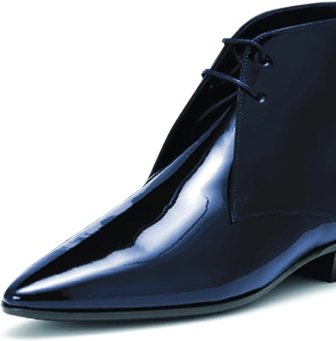 FOWT Women Closed Pointed Toe Ankle Boots Lace Up Stacked Block Chunky Low Heels Pumps Flats Walking Casual Office Formal Party Dress Shoes Size 4-15 M US