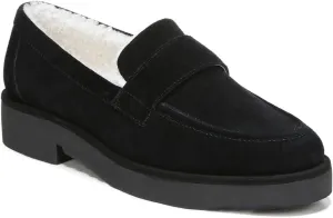 FOWT Women Suede Fur Lined Loafers V Cut Flats Round Toe Low Bock Heels Causal Shoes Slip On Lightweight Platform Slippers Warm Plush Winter Fall Durable Indoor Outdoor Shoes Size 4-16 US