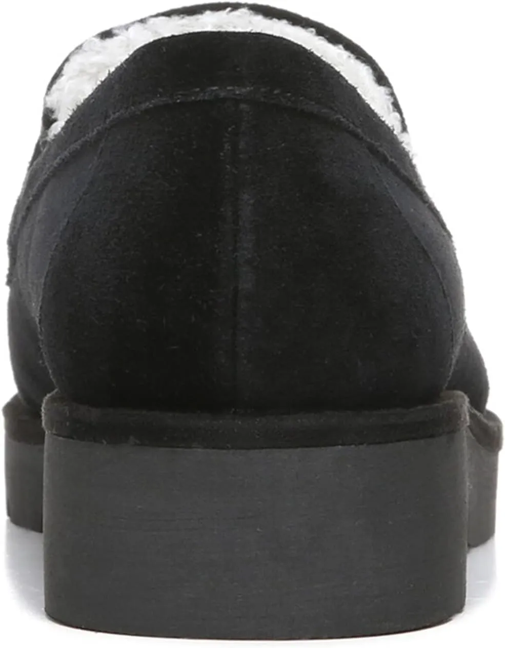 FOWT Women Suede Fur Lined Loafers V Cut Flats Round Toe Low Bock Heels Causal Shoes Slip On Lightweight Platform Slippers Warm Plush Winter Fall Durable Indoor Outdoor Shoes Size 4-16 US