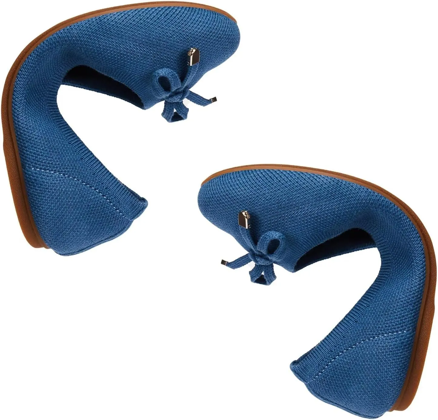 Frank Mully Women's Ballet Flats Round Toe Walking Flats Slip On Work Shoes Knitted Flats Shoes for Woman Soft Lightweight